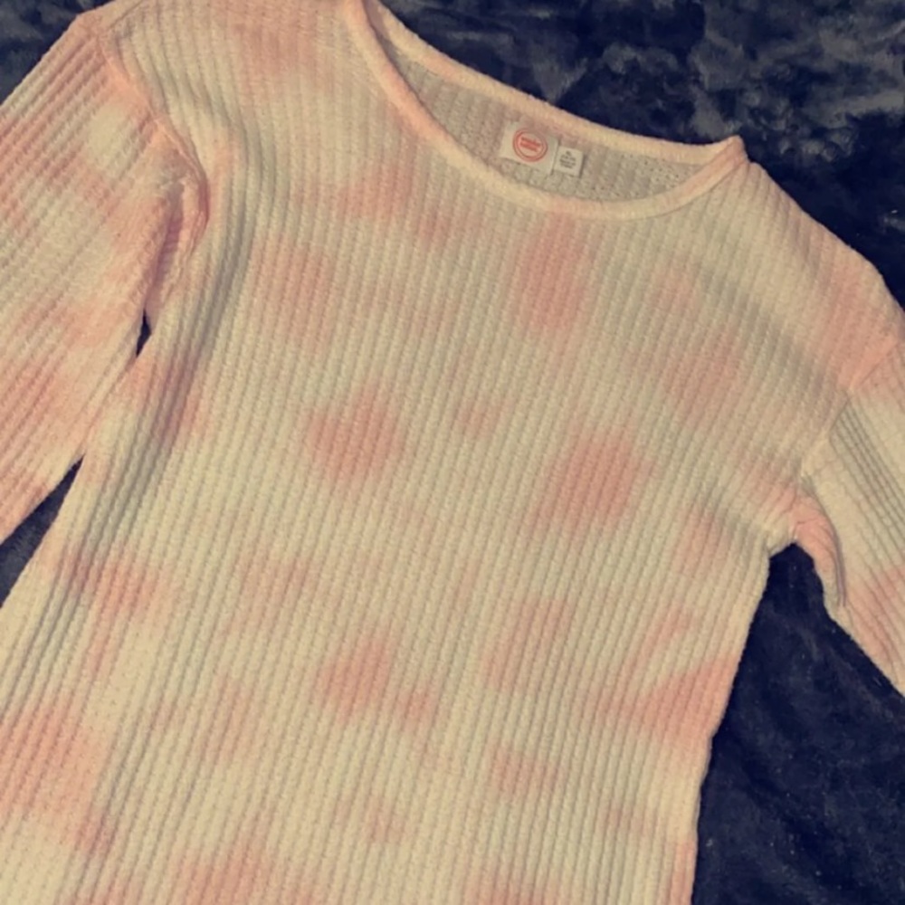 pink and white tie dye junior size xl shirt
